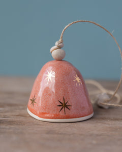 GOLD STAR BELL - WHITE CLAY - PEACH GLAZE