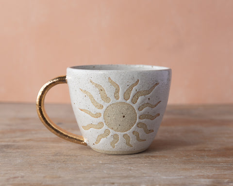 SOL MUG - GOLD HANDLE - SANDY CLAY - S/M/L