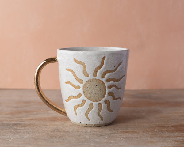 SOL MUG - GOLD HANDLE - SANDY CLAY - S/M/L