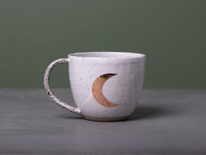 CRESCENT MOON MUG - SPECKLED HANDLE - SANDY CLAY - S/M/L